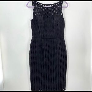 Adrianna Papell Black Sleeveless Mesh Dress